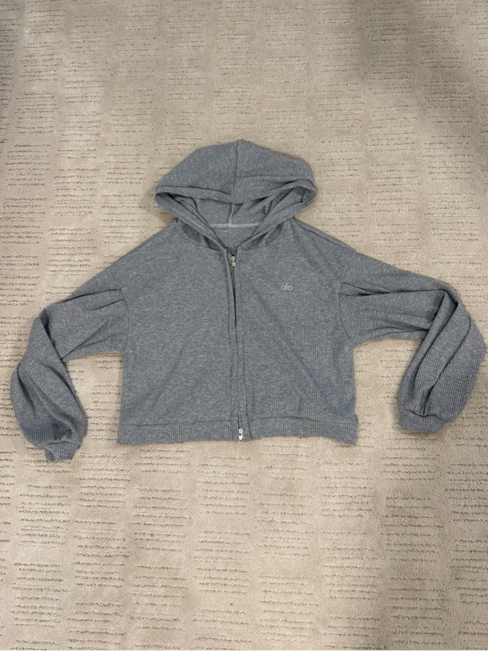 ALO Yoga Heather Gray Zip Hoodie